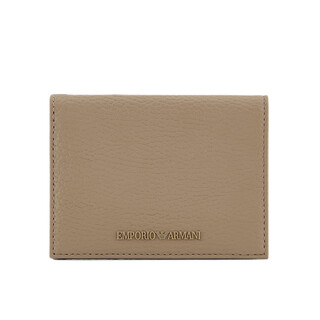 Armani ea men's bag card holder black tumbled calfskin banknote compartment credit card bag compact wallet 2025 new light brown regular