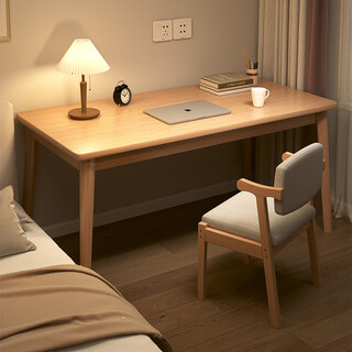 Zhuohe desk student adult home writing and learning desk simple rectangular solid wood leg table bedroom computer table *recommended thick solid wood legs wood color 120*55cm assembly (customer service 1v1 teaching + drawing tutorial)