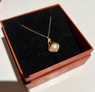 Shumo natural pearl necklace for women 9k gold, attracting wealth, temperament pendant clavicle chain can be given to friends, gold l