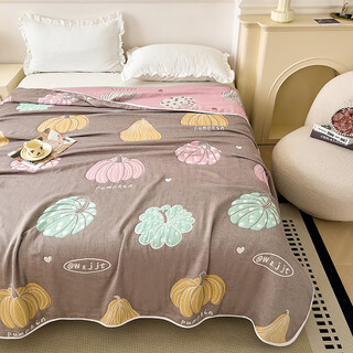 Zailu six-layer gauze towel quilt pure cotton single double blanket summer baby nap blanket summer cool quilt 60 count six-layer yarn-pumpkin 200 240cm class a cotton, six-layer gauze