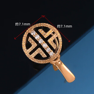 Chipan 18k gold buckle antique style pattern inlaid with diamonds jade buddha goddess of mercy ruyi leaf pendant round buckle jade clip accessories xl_k rose gold straight hole_long clip (hole to top 3mm hole thickness 4.