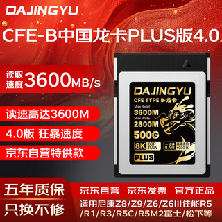 DAJINGYU大鲸鱼cfexpress存储卡 CFE Type B高速相机内存卡适用尼康Z8Z9佳能富士松下 CFB龙卡PLUS版-500G