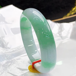 Burmese ice jade bracelet, imperial concubine round bar, green and floating glass jade ring, jade bracelet, inner diameter 57mm