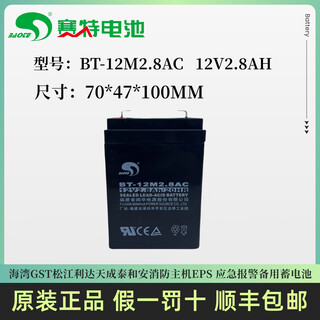赛特海湾GST松江利达天成泰和安消防主机EPS应急报警备用蓄电池BT-12M7.0AT(12V7Ah12V4.5 12 17 24AH) 赛特蓄电池12V2.8AH BT-12M2.8AC