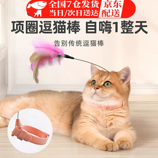 Zhewei cat funny stick head-mounted self-happiness and boredom relief sleeve automatic feather collar long rod cat supplies complete cat funny toys cats consume physical cat collar funny cat stick powder