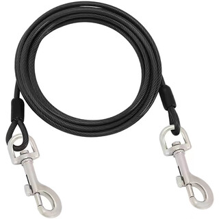 Dog chain, anti-bite wire rope, dog leash, dog leash, dog leash, fixed for large and medium-sized dogs, black, free handle for collection, 0.5*1.5 meters