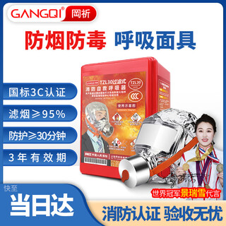Gangqi fire mask gas mask anti-smoke fire respirator mask hotel special fire mask 3c certified filter fire emergency escape self-rescue breathing equipment emergency kit