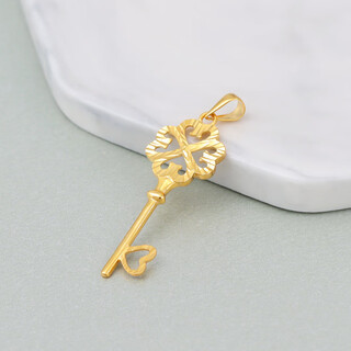 Chishe 18k rose gold gold key pendant k gold plain gold women's necklace ins simple and versatile 18k gold 1.36g