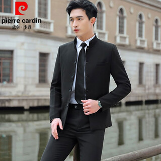 Pierre cardin mao suit men's suit chinese style wedding dress korean version slim chinese style small suit jacket mao suit black single coat m 100-108jin jin equals 0.5 kg