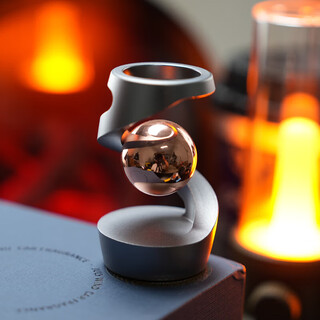 Aoyanlai desktop suspended rotating top decompression and relaxation artifact decompression fingertip hand-spinning toy metal black technology suspended top gray + rose gold ball gift box