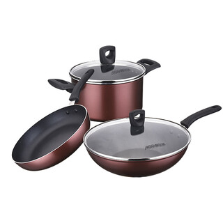 Asd non-stick three-piece set (wok, soup pot, frying pan) se03ctj household open flame induction cooker universal se03ctj 3-piece set