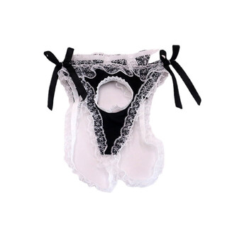 Lace transvestite cross-dressing men's jj hole underwear, no need to take off in bed, rear opening women's thong, watermelon red jj hole style