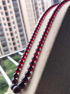 Shien natural garnet necklace women's wine red garnet tower chain specifications are 4-10.5mm tower chain transparent and ruddy