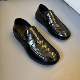 Goldlion gy doudou shoes men's 2025 spring new slip-on lazy driving soft sole soft surface business casual leather shoes black 38 standard leather shoe size