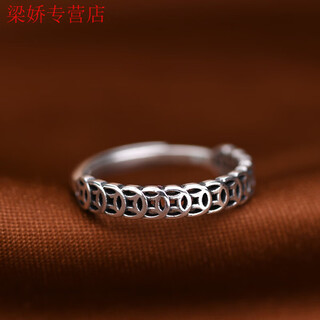 Graycewody old phoenix pure silver coin transfer ring 999 pure silver coin ring men's and women's trendy retro old copper coin ring coin transfer ring retro style old phoenix gold store