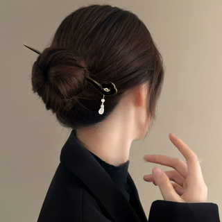 Bo na ling hairpin women's ancient style updo hairpin new chinese style national style hairpin step swing hair accessories high-end horse face skirt accessories headdress hairpin liuyun jade drops gift box