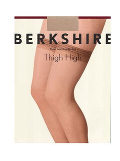 Berkshire women's 20d invisible toe comfortable top thigh high stockings breathable and thin brown c-d