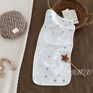 Key inins nordic newborn baby belly cover air conditioning baby belly protective nap cover blanket four-layer cotton yarn adult pillow cover colorful heart 30*70cm