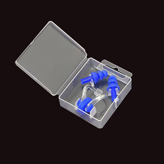 Xianxi nose clip swimming earplugs waterproof nose children adult equipment student anti-noise blue 1 pair of earplugs + 1 nose clip independent box
