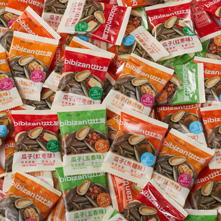 比比赞瓜子混合味独立包装焦糖味带壳咸味葵瓜子零食 14g 【组合80包】焦糖核桃五香红枣四