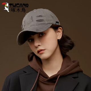 Woodpecker baseball cap women's sun protection peaked cap men's spring and summer hole fashion old versatile trendy ins deepened big head sun hat