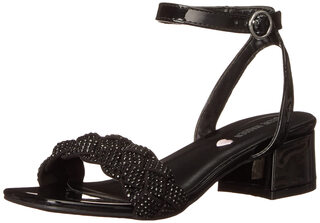Steve madden girls' oppal heeled sandals, black, kids 13 black kids 13