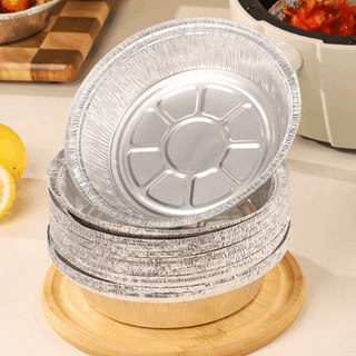 Zhenzao baking tin foil air fryer paper plate grill box tin foil bowl household box food grade paper bowl round oil separation anti-stick/universal style it can resistance to 220 degrees high temperature--78 get 21 pieces