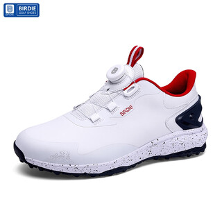 Birdie fashionable versatile men's golf shoes waterproof anti-slip sports casual atmosphere light soft elastic comfortable sneakers white blue red 41