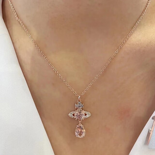 Vivienne westwood purchasing spot queen mother necklace women's crystal pendant flagship authentic birthday gift for girlfriend pink