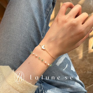 Shaoyu colored gemstone spinel tanzanite fanta emerald aurora freshwater pearl handmade twist chain necklace ready stock emerald bracelet