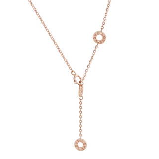 Sen uses 2025 18k rose gold gold o-shaped adjustable love necklace k gold plain gold women's necklace 18k gold 45cm1.75g
