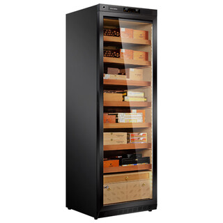Meijing cigar cabinet mon3800a smart horizontal line solid wood constant temperature and humidity cigar cabinet humidifier black all canadian cedar wood shelf