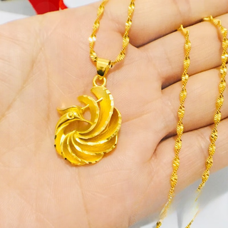 Ya ge vietnamese quicksand gold necklace for women, imitation fake gold, pure gold pendant, non-fading jewelry, gift for friends, fire phoenix necklace