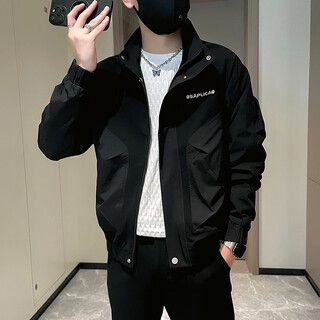 Changden high-end workwear jacket men's spring and autumn trendy brand handsome embroidered jacket 2025 autumn and winter men's autumn top black g1450 xl