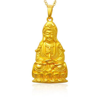Yingtang old phoenix old phoenix pure gold guanyin men's pendant necklace pendant for men and women 3.5 grams