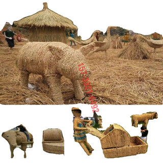 Ba gang scarecrow crafts production straw farming sculpture granary customized straw production sketch grass carving art deposit