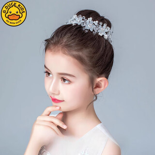 G.duck children's headwear girl's hairband girl princess ball head dress hair accessories flower girl hairband performance dance catwalk fairy 90837 silver white