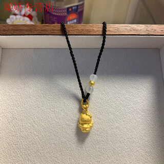 Graycewody old phoenix 999 gold kt pendant braided rope necklace light luxury niche design versatile simple kt pendant braided rope necklace old phoenix gold store model