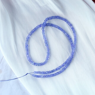 Shengbei boutique natural tanzanite faceted bead necklace women's high-end colorful treasure necklace gemstone neck chain clavicle chain about 3-4mm one piece without buckle