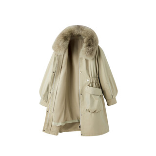 Peacebird women's winter long fur collar parka a1add4544 gray green s