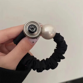 Jieweiyi pearl headband exquisite small intestinal hair band high-end rubber band women's hair rope high ponytail ball hair accessory jyfq138 smiling face pearl headband