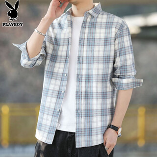 Playboy (playboy) hemd herren plaid langarmjacke herrenhemd herbst und winter business casual herren trendige baumwolloberteile