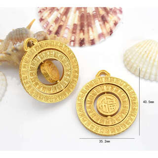 The same eight-treasure compass pendant from the ya ge gold store welcomes you when you open the door. vietnamese sand gold ancient gold accessories as a gift for friends. the blessing is in front of your eyes and you can rotate the pendant.