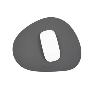 宜适酷（EXCO）灰鹅卵石皮质小鼠标垫小号鼠标垫便携鼠标垫小垫方便携带mini办公超小迷你女生ins风出差0393