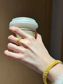 Allied water shell gold crown ring, a niche design, light luxury and high-end, 999 pure gold for your girlfriend and friends, crown ring (10 to 24 circles)