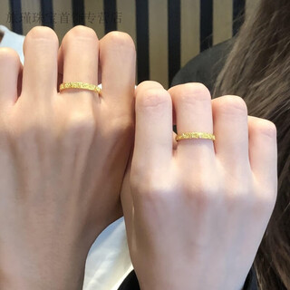 Campuskingly old phoenix 999 gold couple ring new fashion plain ring pair ring for chinese valentine's day birthday gift for girlfriend temperament a pair of the same style