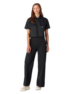 Dickies women's work shirt classic fit front pockets comfortable and breathable dickies black medium