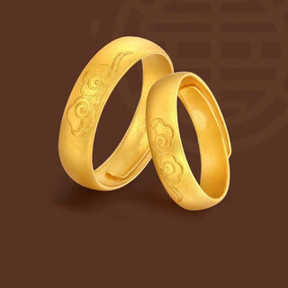 Rsrddy old phoenix gold store same style 999 xiangyun style ancient gold ring live mouth adjustable fashion couple ring 18k gold men's style