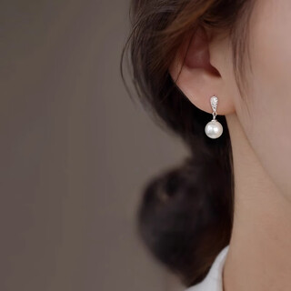 Century-old fenxiang 999 sterling silver tassel pearl earrings for women 2025 new earrings feel ear clips without pierced earrings mosquito coil disc ear clips silver ear clips 3365