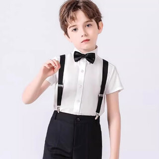 Changyin boys and girls universal elastic elastic suspenders suspenders shoulder straps suspenders adjustable casual suspenders clip suspenders black 2.5cm long 70cm recommended height 90-130cm